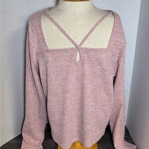 Old Navy Women's V-Neck Sweater in Blush Pink